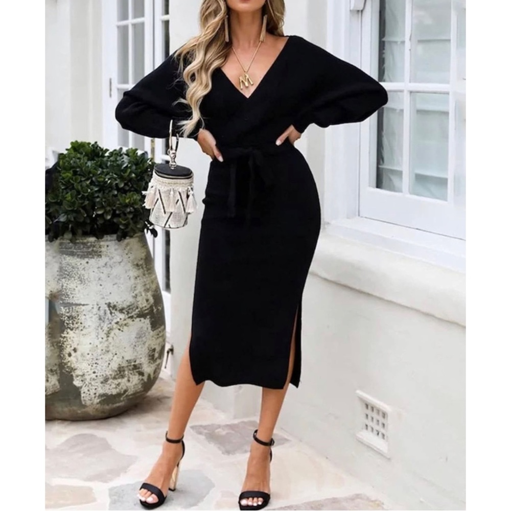 Women Long Sleeve Sweater Dress